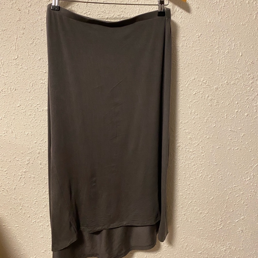 Eileen Fisher Charcoal High-Low Skirt Tencel